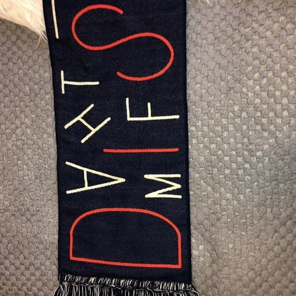 DIEHARD SCARVES Discovery Wonder Acrylic Blue Alphabet Stars Fringe Scarf
